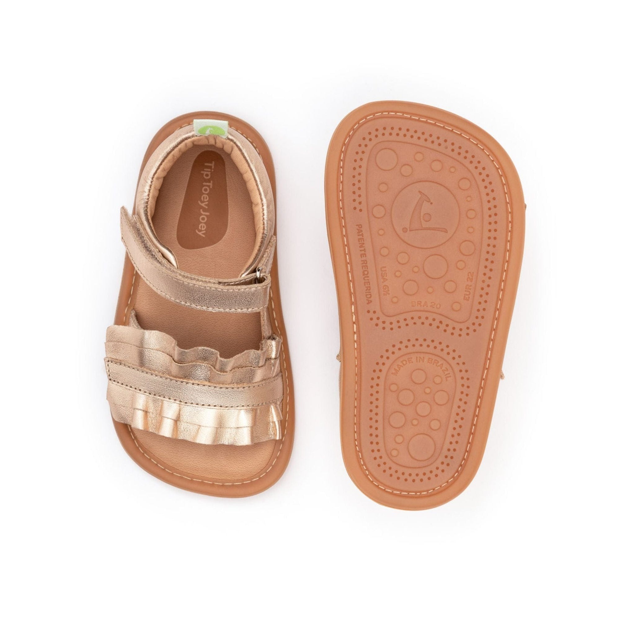 Tip Toey Joey Ruffy Sandal - Metallic Salmon