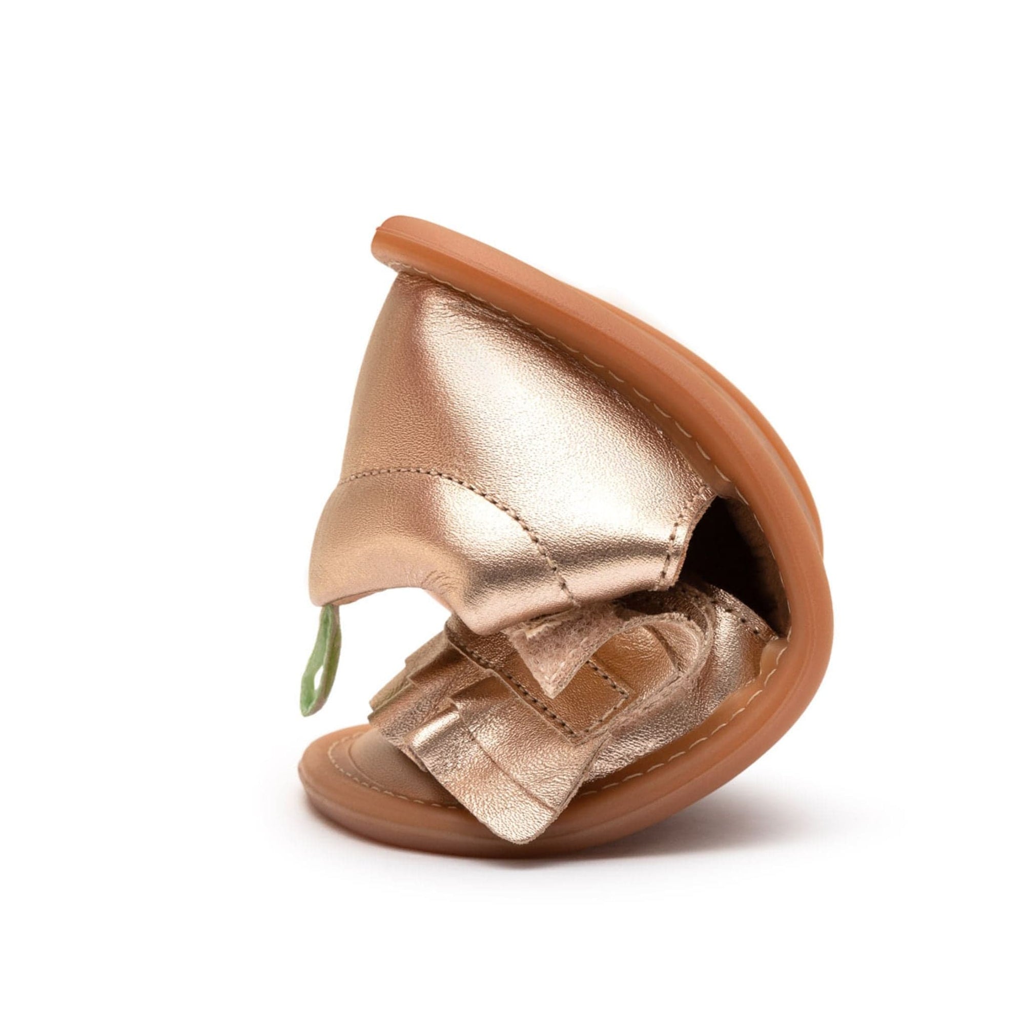 Tip Toey Joey Ruffy Sandal - Metallic Salmon
