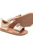 Tip Toey Joey Ruffy Sandal - Metallic Salmon