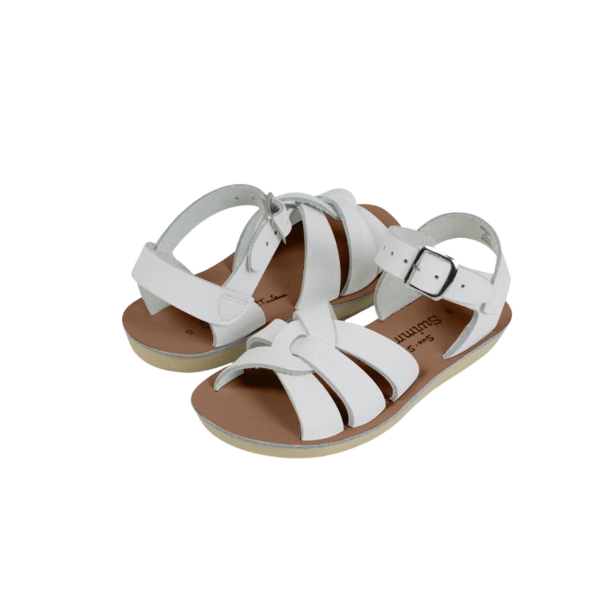White Saltwater Kids Sandals
