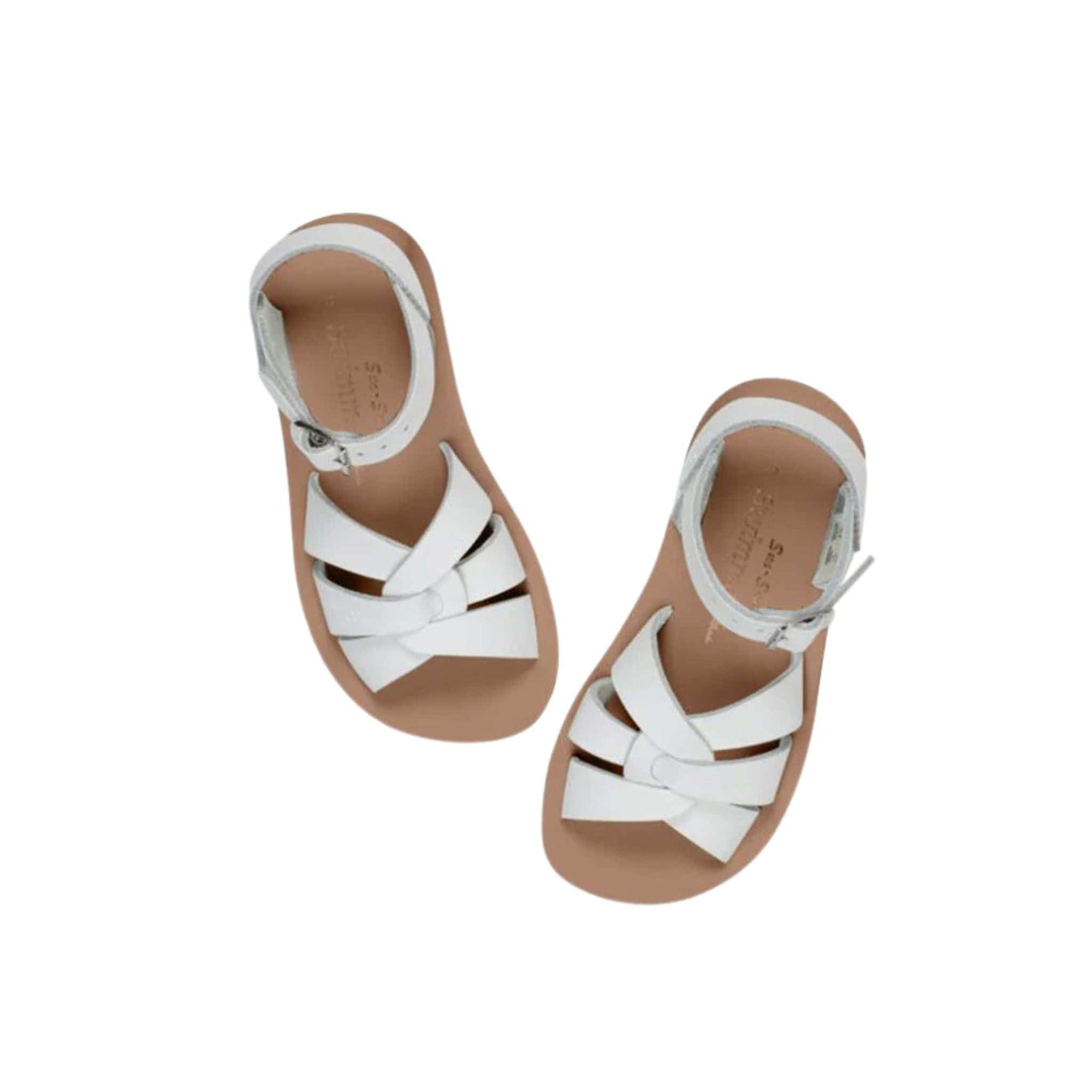 White saltwater sandals for kids