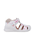 Biogateo White Sandals - Pink Butterflies