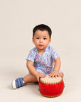 Short-sleeve Romper - Blue Lucky Bamboo