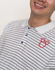 close up mens polo tee in stripes sailor mickey