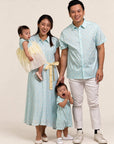 Ladies Shirly Dress - Teal Plaid Tiles family