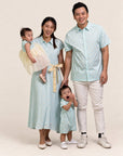 Little Man Shirt - Teal Plaid Tiles