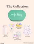 bamboo pillow set, milestone cards, boat buddies bath toys, organic cotton swaddle and kate onesie in turquoise gift box