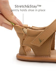 Athena Sandals - Hay elastic heel