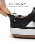 Landy Sneakers - Black / White elastic heel