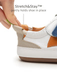 Landy Sneakers - White / Salsa / Blue Tang elastic heel