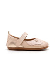 Side view of the candy dream kitten baby shoe, highlighting the premium leather finish and slim, flat ergonomic sole.