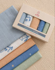 a boxed set of 5 wash cloths
