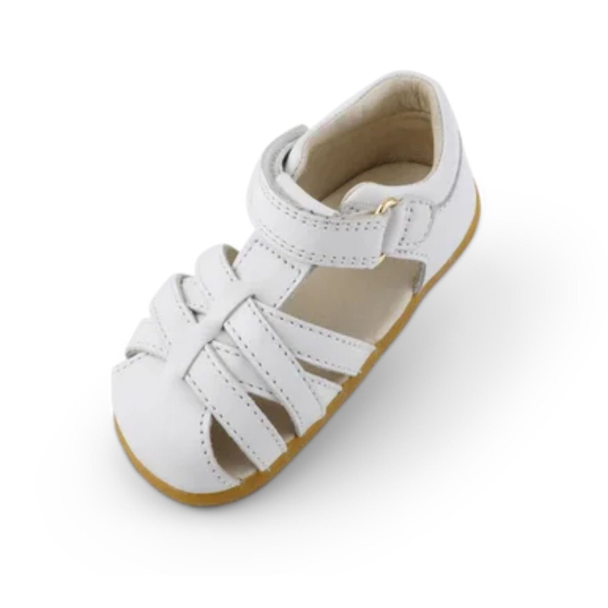 Bobux White Cross Jump Sandals Step Up