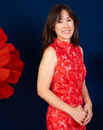 Ladies Peony Cheongsam - Red Phoenix