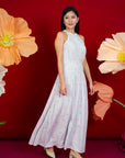 Ladies Halter Dress - Blue Blossom Lily