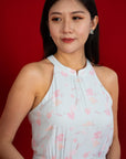 Ladies Halter Dress - Blue Blossom Lily
