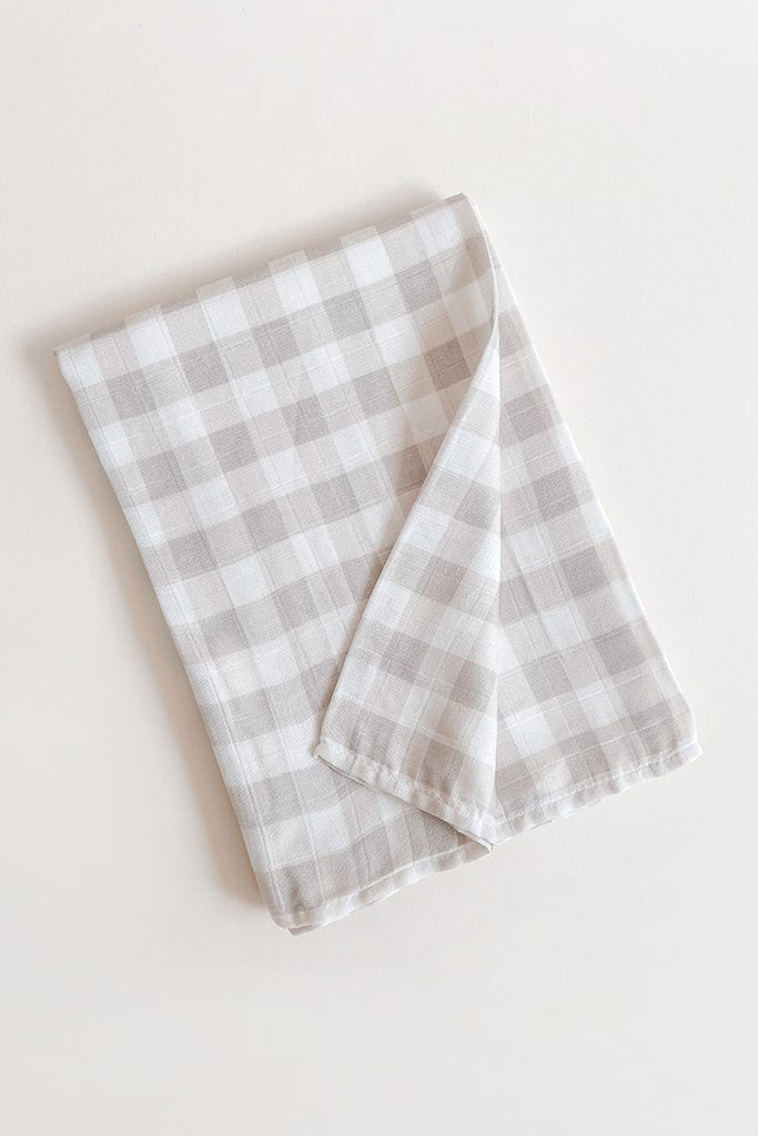 Baby elly Bamboo Swaddle - Beige Gingham | Ideal for Newborn Baby Gifts | The Elly Store Singapore