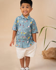 Little Man Shirt - Blue Wilderness