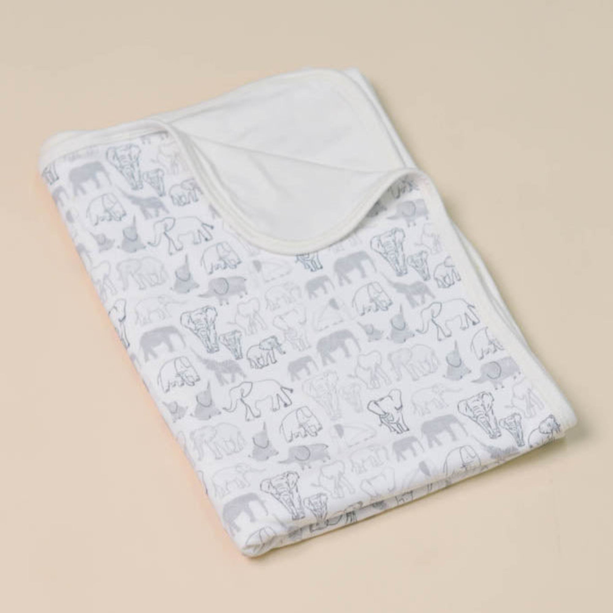 Bamboo Blanket - Grey Elephant Families
