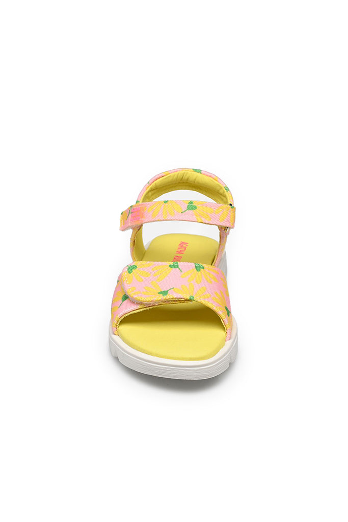 Yellow on Pink Flower Sandals
