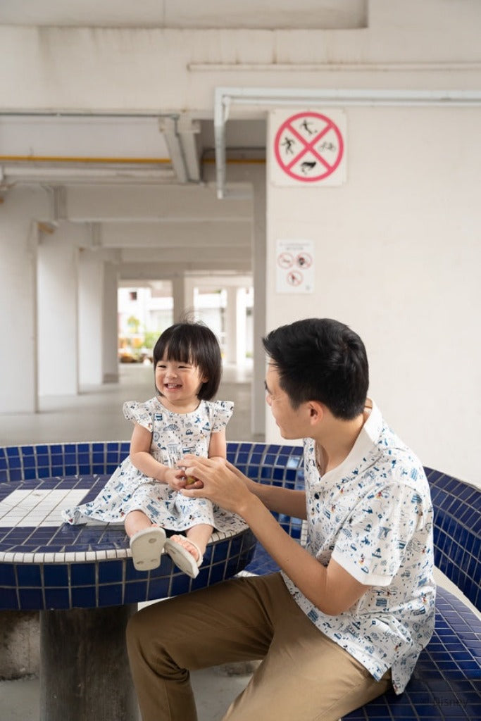 Men&#39;s Polo Tee - Blue Road Trip Mickey | Disney x elly Mickey Go Local | The Elly Store Singapore