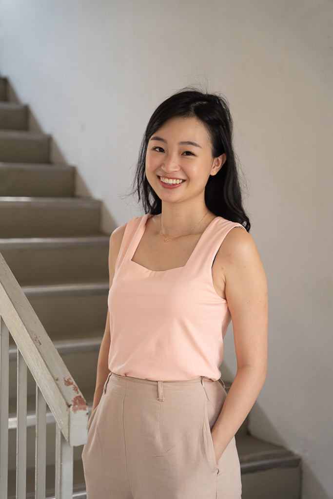 Ladies Jersey Top - Peach | The Elly Store Singapore