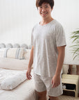 Men's Short-Sleeve Pyjamas - Nightfall Bunnies | Premium Bamboo Cotton Family Pyjamas | The Elly Store Singapore