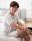 Men's Short-Sleeve Pyjamas - Nightfall Bunnies | Premium Bamboo Cotton Family Pyjamas | The Elly Store Singapore