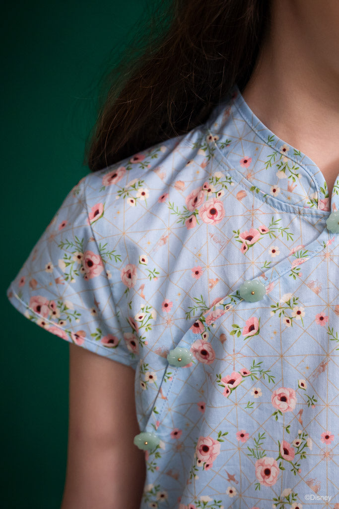 Cheongsam - Blue Princess Rose | Disney x elly Chinese New Year 2023 | The Elly Store Singapore