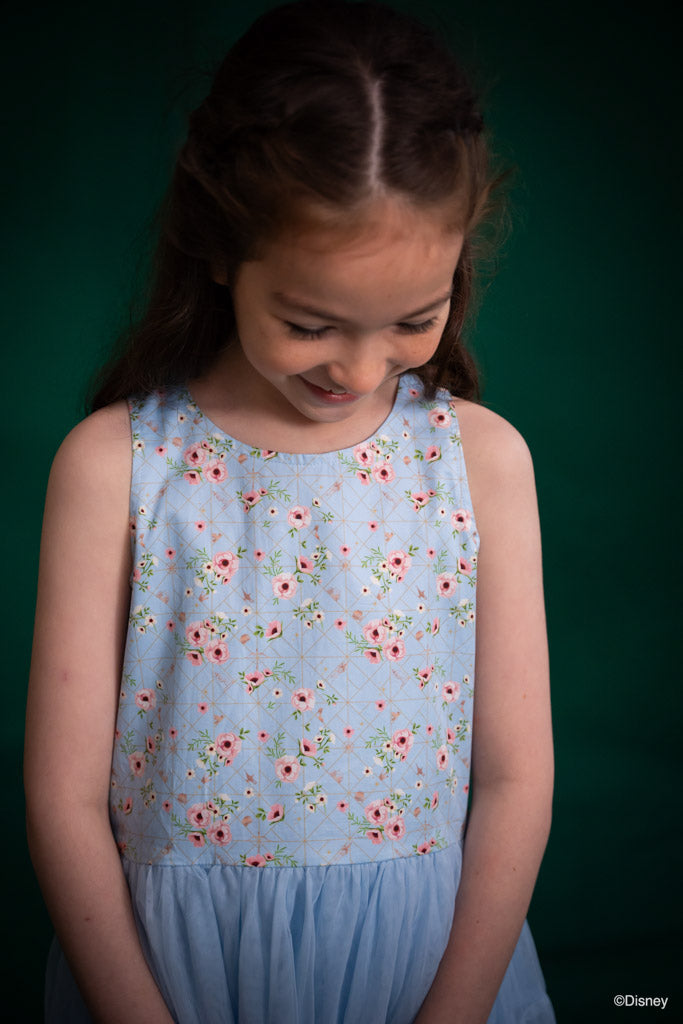 Wren Dress - Blue Princess Rose | Disney x elly CNY2023 | The Elly Store Singapore