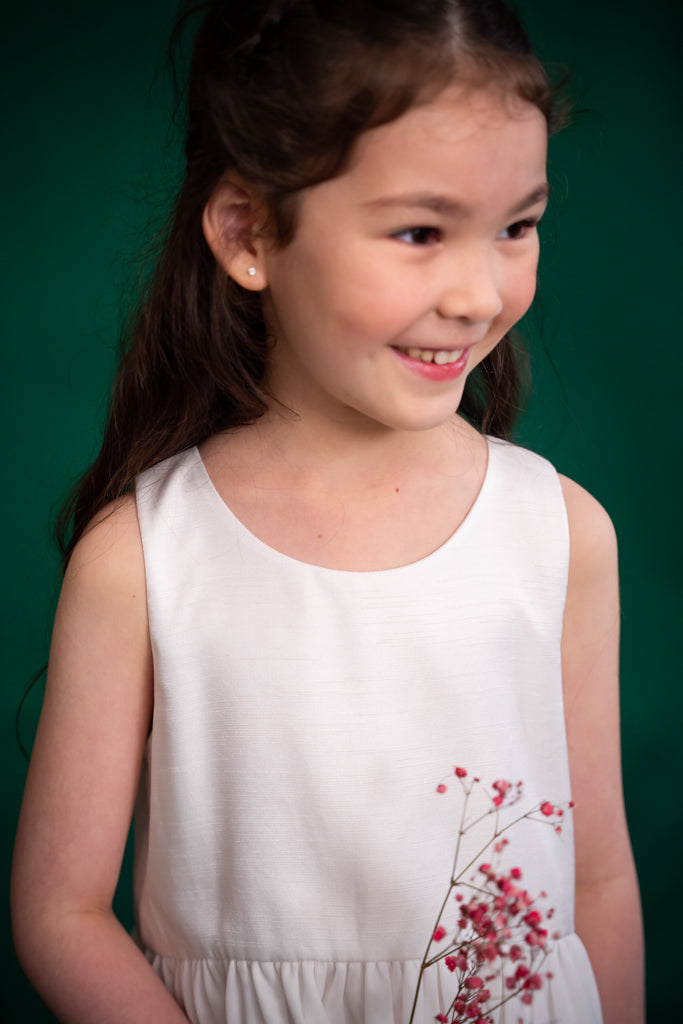 Willow Dress - White Shimmer | Flower Girl Dresses and Formal Wear | The Elly Store Singapore