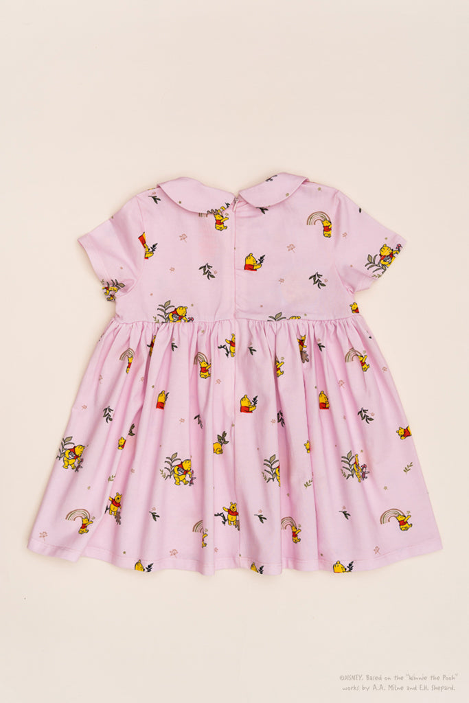 Clara Dress - Pink Rainbow Pooh | Disney x elly Baby Clothing | The Elly Store Singapore