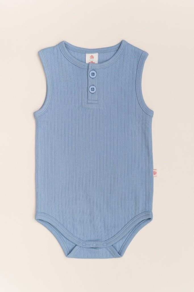 Sleeveless Onesie - Pastel Blue | Baby Clothing Essentials at The Elly Store Singapore