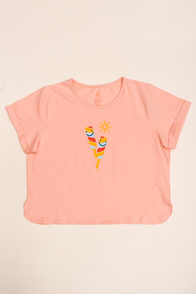 Ladies Crop Top - Pink Popsicle | Twinning Family Sets | The Elly Store Singapore