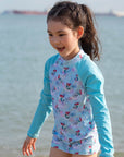 Long-Sleeve Rash Guard Floral Ariel