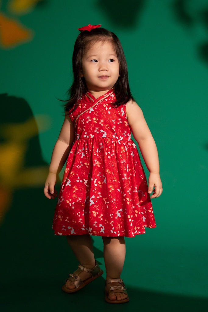 Flare Cheongsam - Red Gingkoi | Chinese New Year 2023 | The Elly Store Singapore
