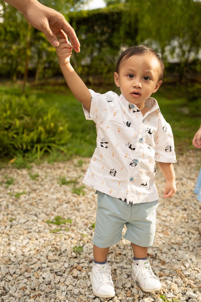 Little Man Shirt - Popsicle Pandas | Boys Shirts | The Elly Store Singapore