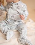 Disney x elly Sleepsuit - Blue Hunny Pooh | Premium Bamboo Cotton | The Elly Store Singapore