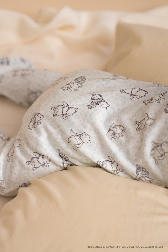 Disney x elly Sleepsuit - Blue Hunny Pooh | Premium Bamboo Cotton | The Elly Store Singapore