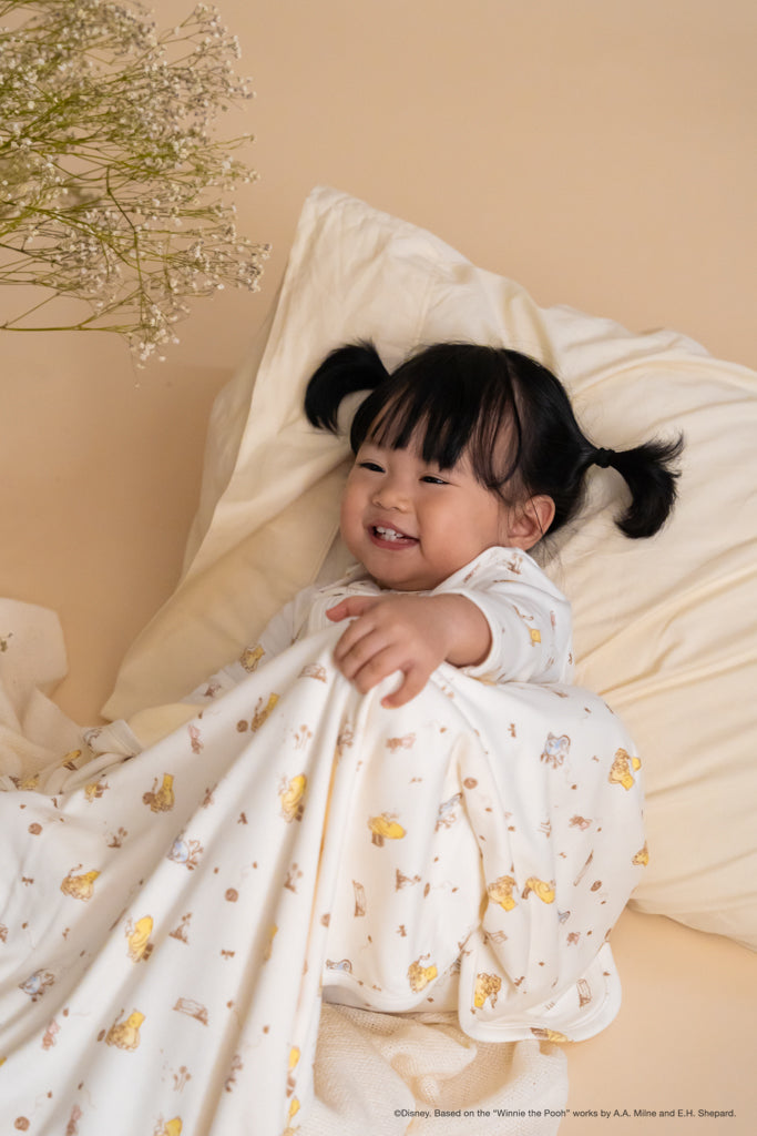 Disney x elly Sleepsuit - Dandelion Pooh | Premium Bamboo Cotton | The Elly Store Singapore