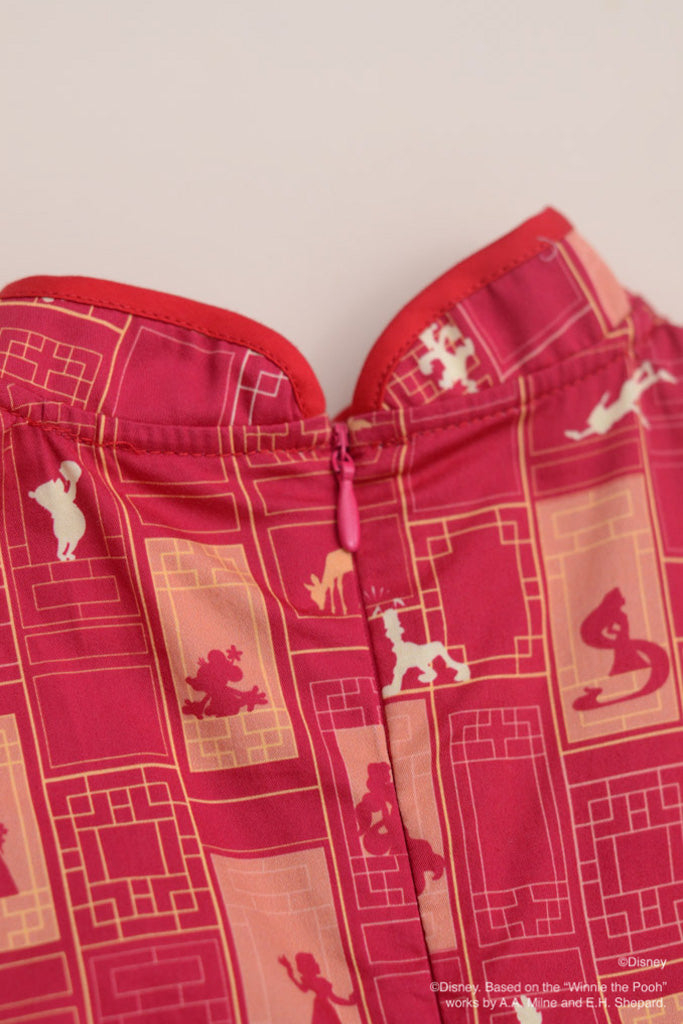 Disney100 Flare Cheongsam - Red Doors | Disney x elly Chinese New Year 2023 | The Elly Store Singapore