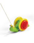 Pull-along snail toy with rope