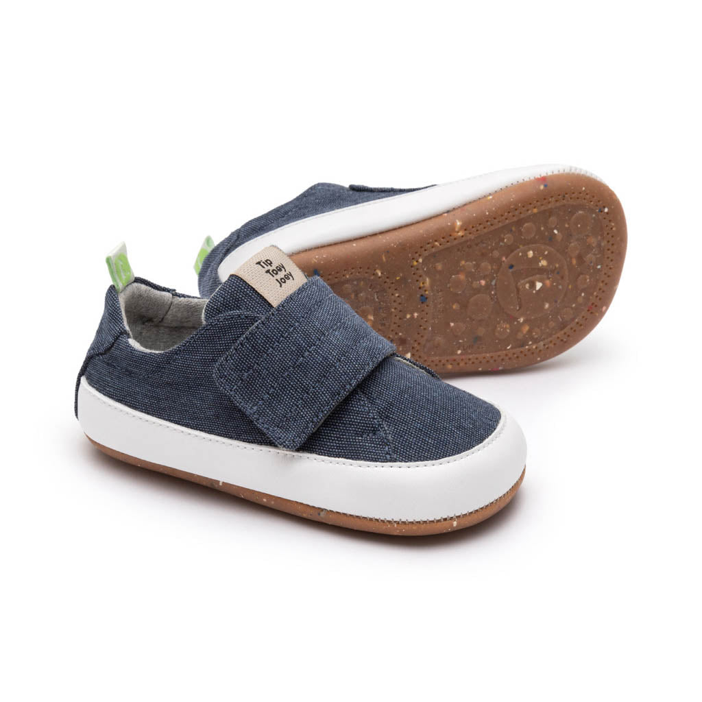Tip Toey Joey Friendly Green Sneakers - Blue Eco Canvas