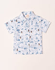 Little Man Shirt - Blue Road Trip Mickey | Disney x elly Boys Shirts | The Elly Store Singapore