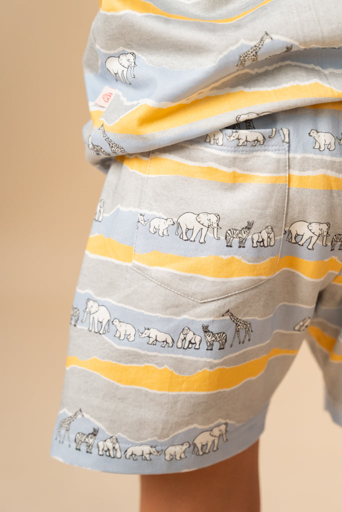 Terry Shorts - Grey Animals March