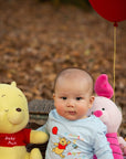 Long-Sleeve Onesie - Blue Busy Bee Pooh | Disney x elly | The Elly Store Singapore