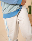 Jogger Pants - Grey Blue Stripes