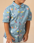 Little Man Shirt - Blue Wilderness