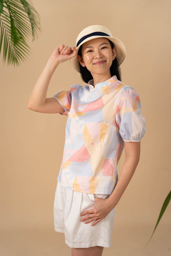 Ladies Nadia Pink Top in Landscape
