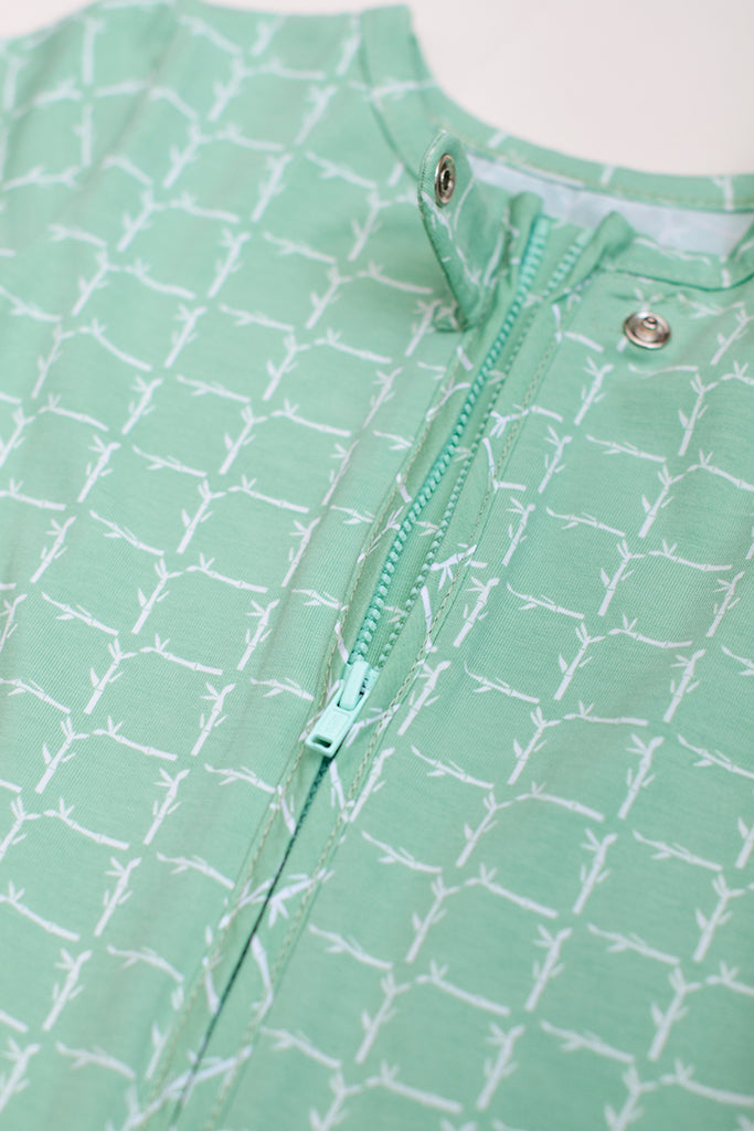 Sleepsuit - Teal Bamboo Tiles | Baby Essentials at The Elly Store Singapore